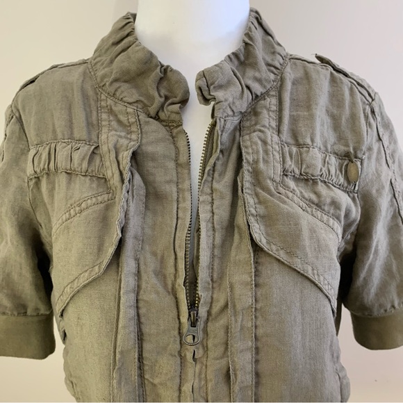 Guess Short Sleeve Military Green Jacket - Picture 13 of 14